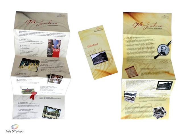 Folder zum Thema „175 Jahre Kreis Offenbach“ / Kunde Kreis Offenbach