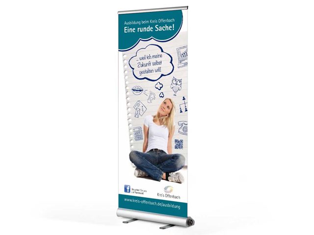 Roll-Up zum Thema „Ausbildung“ / Kunde Kreis Offenbach